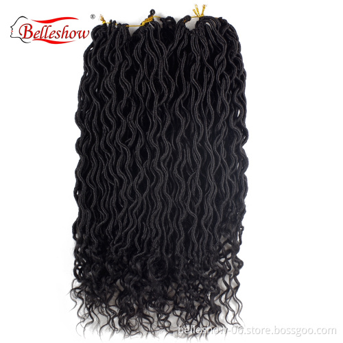 Hot sell faux locs crochet synthetic braiding hair deep curly faux locs